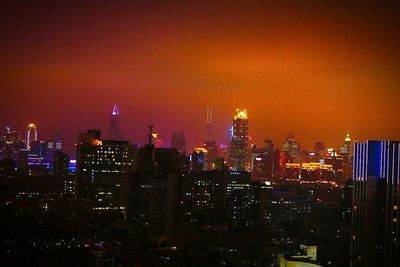 City skyline at night