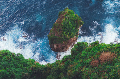 High angle view of sea