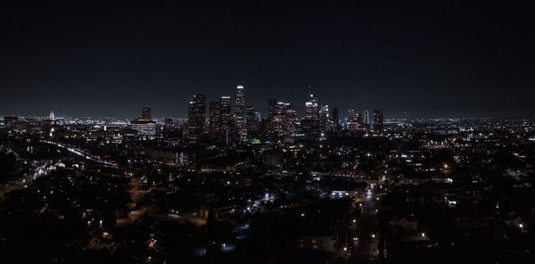 Los angeles downtown buildings at night