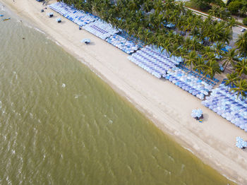 High angle view of swimming pool