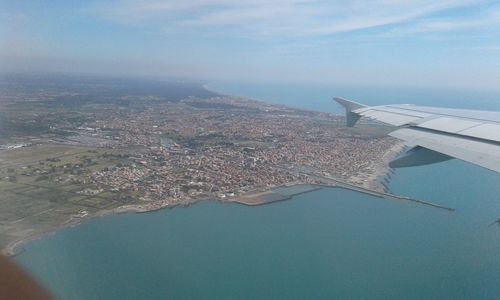 Cropped image of airplane wing