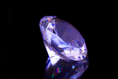 Close-up of crystal ball against black background