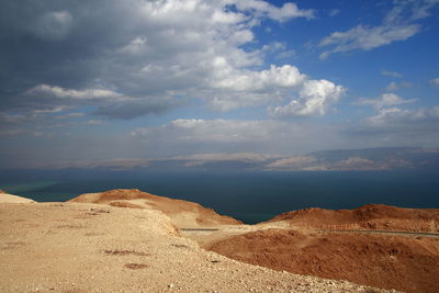 Scenic view of beach against sky