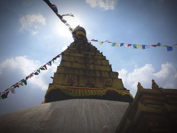 Low angle view of traditional building against sky