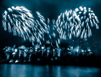 Close-up of illuminated lights in winter