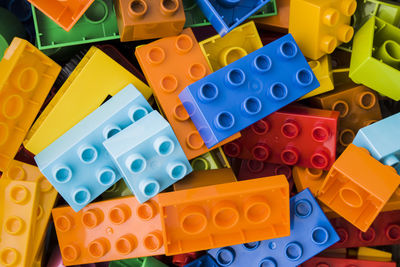 Full frame shot of colorful toy blocks