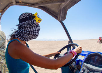 Atv tourists in egypt hurgada having fun before the sun goes down