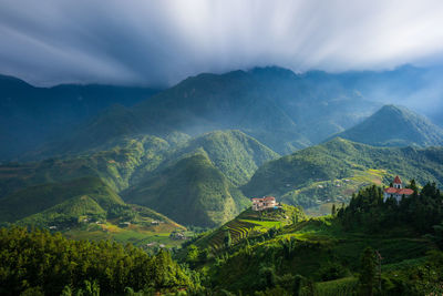 Scenic view of mountains against sky