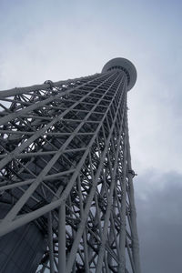 Low angle view of rollercoaster against sky