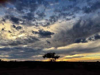 Scenic view of dramatic sky during sunset