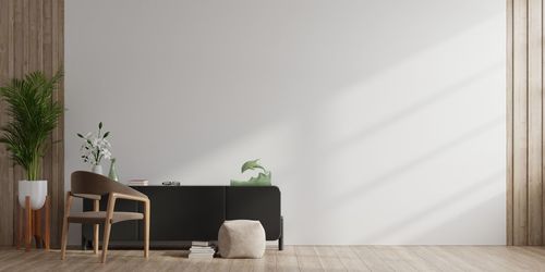 Potted plants on table at home