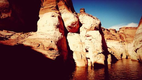 Rock formations on cliff