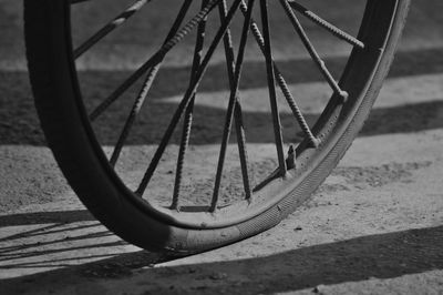 Close-up of bicycle wheel