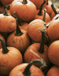 Full frame shot of pumpkins in market