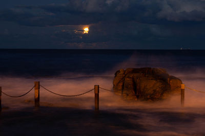 Scenic view of sea against sky at sunset