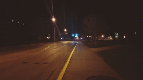 Empty road at night