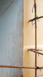 Close-up of pipe against wall