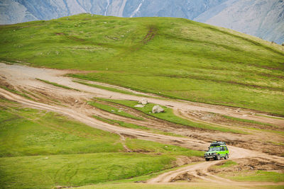 People walking on mountain