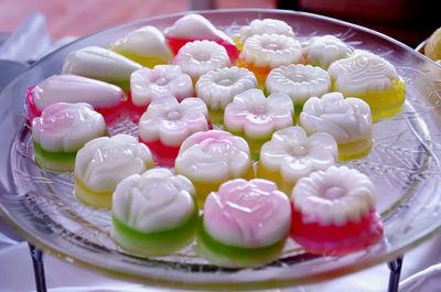 Close-up of sweet food served in plate