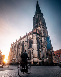 Bicycles parked outside building