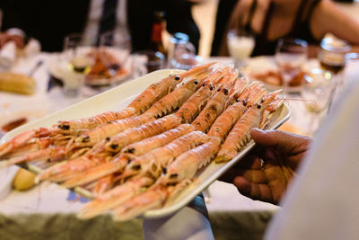 Close-up of hand holding food