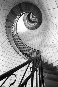 Low angle view of spiral staircase