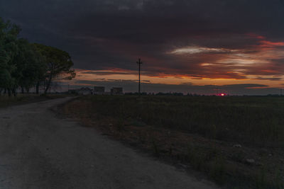 Scenic view of field against sky during sunset