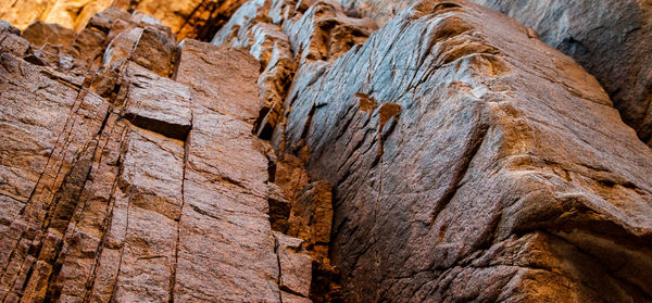 Low angle view of rock formation