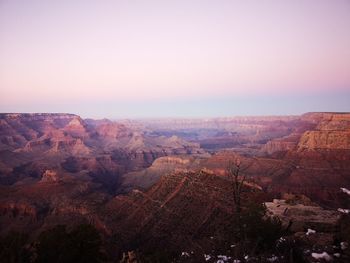 High angle view of landscape against clear sky