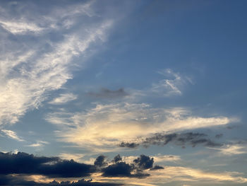 Low angle view of sky during sunset