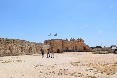 Tourists in front of fort