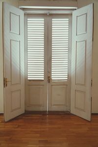 Closed door of building