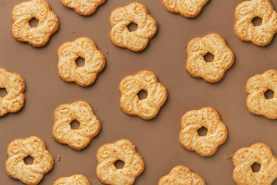 Gingerbread cookies on blue background