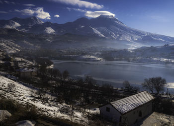 A classical view of mount hasan in winter