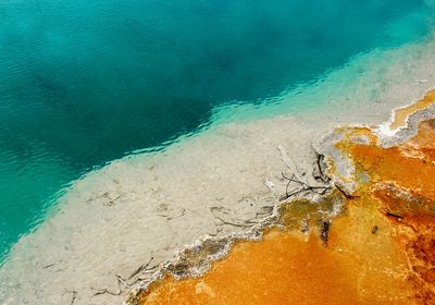 High angle view of beach