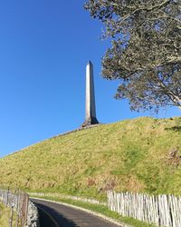 Low angle view of tower against sky