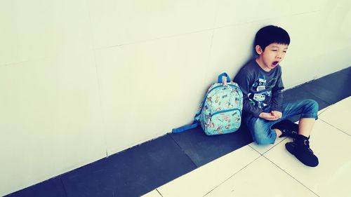 Rear view of a young man