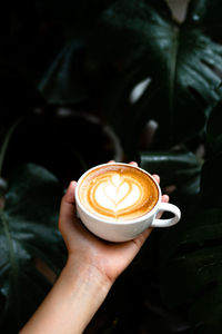 Cropped image of hand holding coffee cup