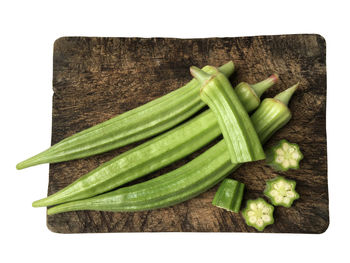 High angle view of chopped vegetables on cutting board