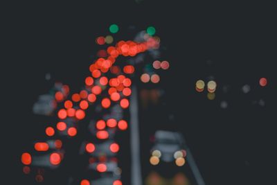 Defocused image of illuminated christmas lights