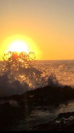 Scenic view of sea during sunset