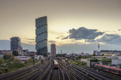 High angle view of cityscape against sky