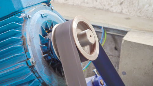 High angle view of pipes on wall