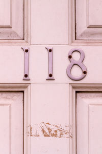 Close-up of closed door