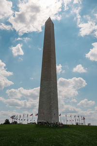 Low angle view of monument against sky