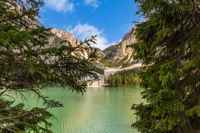 Scenic view of lake against mountain