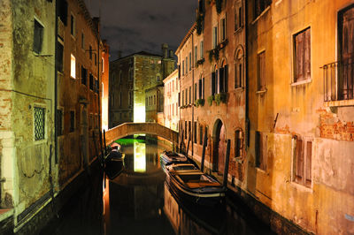 Venetian canal desert at night