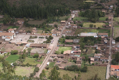 High angle view of agricultural field