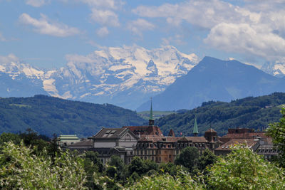 Scenic view of mountains against sky