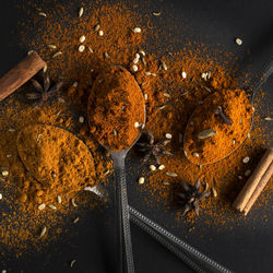 Close-up of spices on table